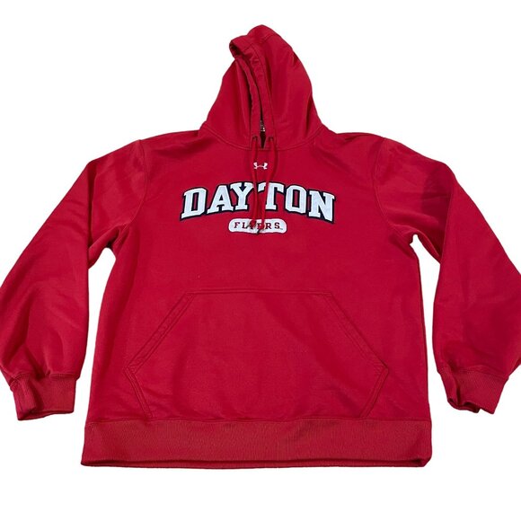 Under Armour Dayton Flyers Hoodie Men's Size Medium Red Sweatshirt - Picture 1 of 5